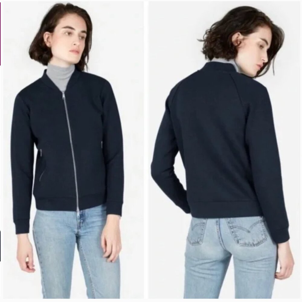 Everlane Bomber Jacket Scuba Midnight size Medium